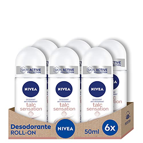 NIVEA Roll-On Talc Sensation 6x50ML contre les traces de transpiration et odeurs