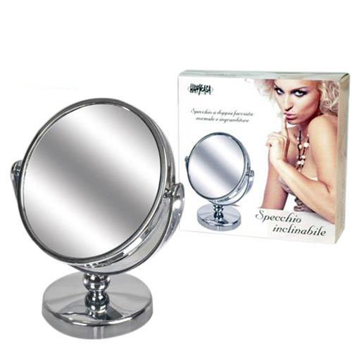 Specchio da appoggio tondo silver plated