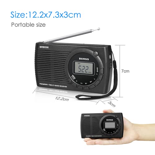 Benss Tragbares Radio Klein AM FM SW Radio Digitales Pocket Transistor Stereo Radio mit Eingebauten Lautsprechern… - Image 4