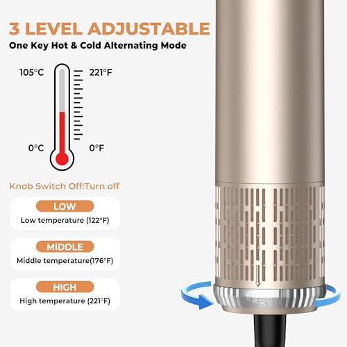 Image of OKWRAP 5-in-1 Hot Air Styler & Blow Dryer Brush Set - 700W Gentle Temperature Hair Multi-Styler with Auto-Wrap Curlers & Round Brush for Fine, Thin, or Damaged Hair, 100-120V US Outlet Only