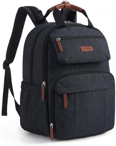 mommore Wickelrucksack Groß Wickeltasche Kinderwagen Geburt für Unterwegs | 29x20x41cm Diaper Bag mit Mehrere Fächer Wickelunterlage Isolierschicht Kinderwagengurte, Lässig Reise B