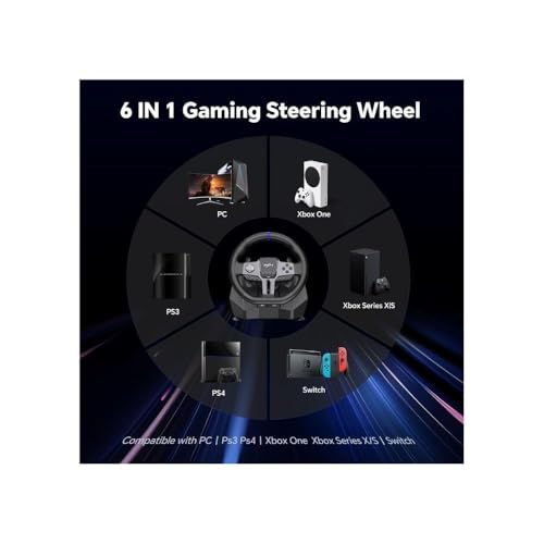 Image of Playtastic PXN V9 Gen2 Racing Wheel with Shifter and Pedals, 270 /900 Degree Vibration Gaming Steering Wheel