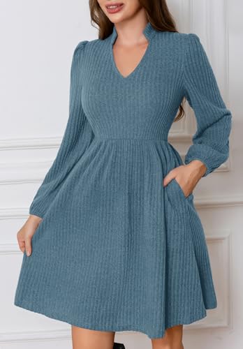 Image of MarryUP Womens Work Dresses Elegant Square Neck 3 /4 Sleeve High Waist Bodycon Ruffle Vintage Church Pencil Midi Dress