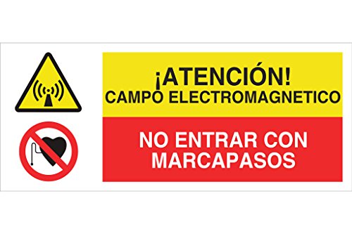 Cofan - Señal Poliestireno 1,5Mm 507X210 En Oferta Cofan Cap14Pl507210 - Señal De Seguridad&Quot;¡Atención! Campo Electromagnético/No Entrar Con Marcapasos&Quot;