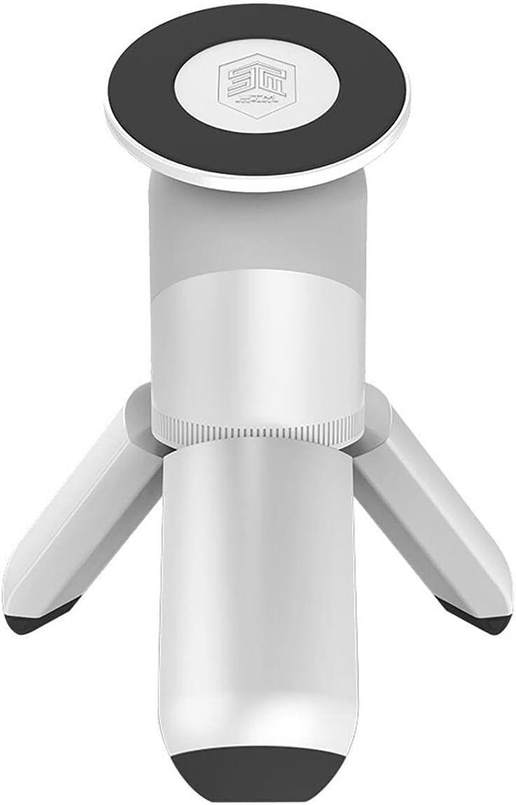 STM MagPod – iPhone MagSafe Tripod – Adjustable iPhone Mount for Optimal Viewing Angles, Selfies and Vlogging – Retractable Legs for Easy Storage and Portability - White (stm-935-326Y-01)