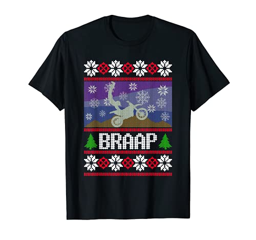 Ride Motocross Ugly Christmas Sweater MX Dirt Bike Braap Fun T-Shirt