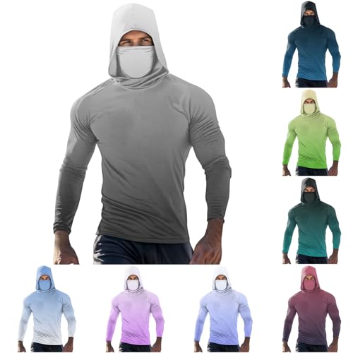 Cambkatl Gradient Fishing Hoodies for Men with Face Mask - UPF 50 + Sun Protection Long Sleeve Fitted Outdoor Hiking Shirts2