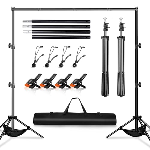 Heysliy Fotohintergrund Ständer Set 3x2m – Verstellbares Hintergrundsystem für Fotografie, Foto Hintergrund, Backdrop Stand, Hochzeit & Party Deko mit...