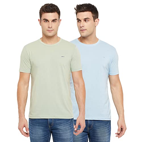 Image of Orewa by OKANE Men's Solid Round Neck Cotton T-Shirt (Pack of 2)