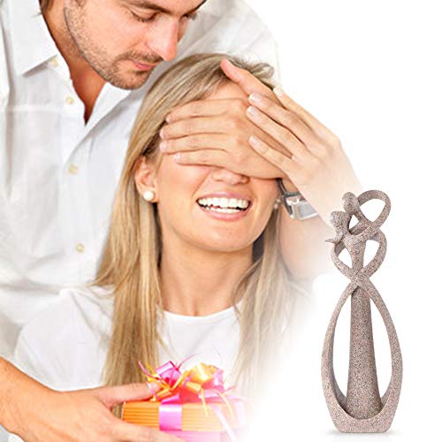 Couple Figurines Home Decor,Kissing Hug Lover 9 Inch Sandstone Statue Sculpture Wedding Decoration Anniversary Desktop Bookshelf Decor Handmade Craft Carved Art Abstract Modern Valentine's Gift #TOP6