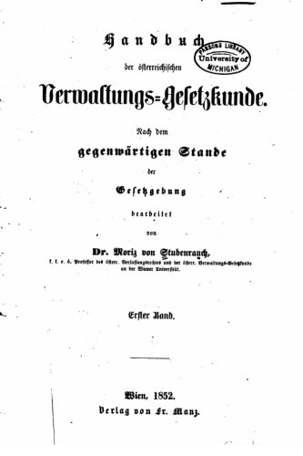Preisvergleich Produktbild Handbuch der österreichischen verwaltungs-gesetzkunde - Erster Band