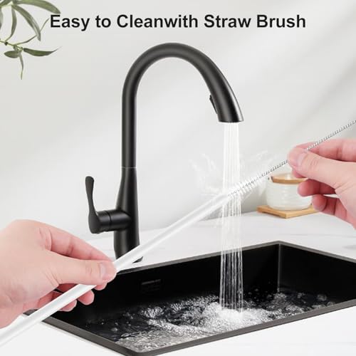 Joshey 8PCS Replacement Straws Compatible with Hydro Flask 40oz Wide Mouth Water Bottles - Reusable Plastic Straws with 2 Cleaning Brushes, For Thermo Flask, Takeya 40oz Bottle Straw Lid