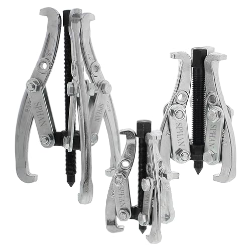 SPHAN Motor Tech Gear Puller Set 3 4 6 8 3 Jaw Puller Kit for Pulley Gear Bearing Flywheel Removal Heavy Duty Pulley Puller with Reversible Jaws Bearing Puller Tool Kit (3 4 6)