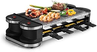 Artestia Electric Dual Raclette Grill with Aluminum Reversible Grill Plate and High Density