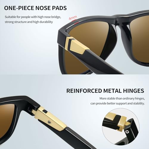 Image of Joopin Polarized Sunglasses Men Women UV400 Protection, Big Chunky Square Sun Glasses, Designer Shades Retro Sunnies Driving