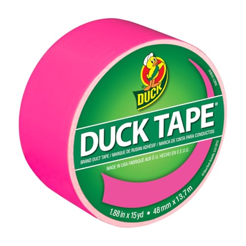 Image of Duck Brand 1265016 Color Duct Tape, Neon Pink, 1.88 Inches x 15 Yards, Single Roll