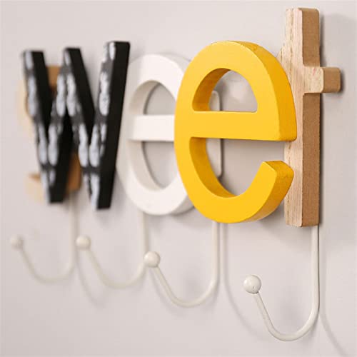Perchero Sombrero decorativo de pared con letras y ganchos multiusos 7