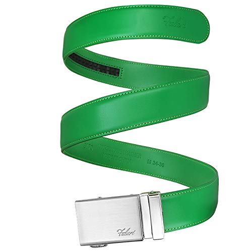 Image of Falari Men Unisex Genuine Leather Ratchet Dress and Casual Belt, Automatic Sliding Buckle, Trim to Fit