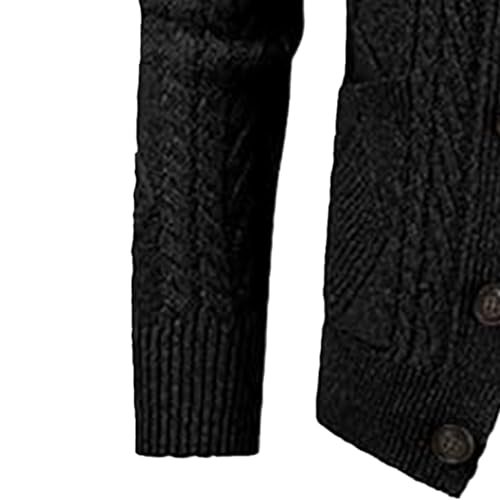 Sweater Cardigan for Men Padded Long-Sleeved Warm Ribbed Knit Outwear Cable Knit Casual Sweaters with Pockets4