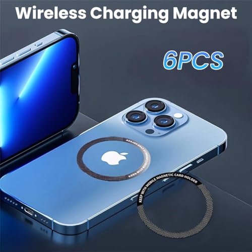 Image of ZORBES 6Pcs Magnetic Alignment Rings, 55mm Dia Slim Adhesive Magnetic Rings, Mag Safe-Compatible, Adhesive Magnet Rings for Phone Grip, Phone Holder