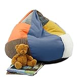 rucomfy Beanbags Kids Sensory Chair - Autism & ADHD Friendly Calming Kids Furniture - Soft Mixed Textures for Tactile Stimulation - Mix of Random Colours & Fabrics for Boys & Girls (Beanbag Only)