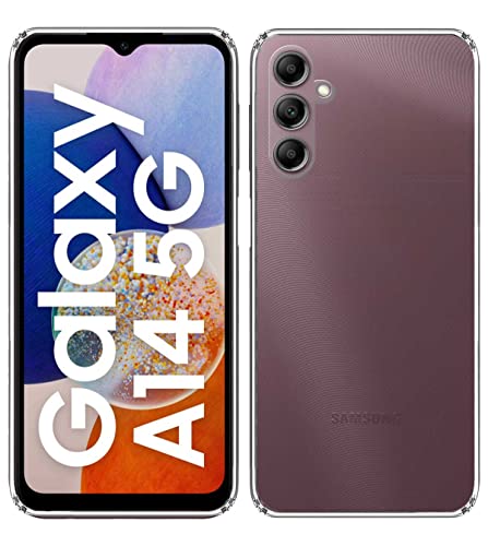 Image of Transparent Soft Silicone TPU Flexible Back Cover Compatible with Samsung Galaxy A14 5G and Screen Guard