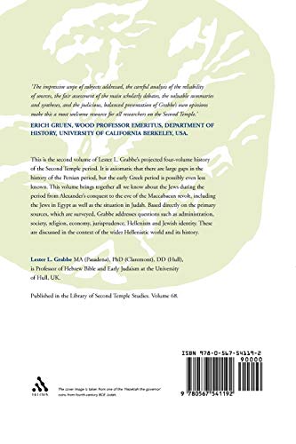 A History Of The Jews And Judaism In The Second Temple Period, Volume 2: The Coming Of The Greeks: The Early Hellenistic Period (335-175 Bce) (The Library Of Second Temple Studies, 68) #TOP1