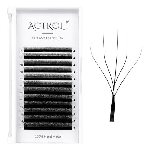 W Lash Extensions 5D Volume 0.07C Curl 8-15mm Mix Easy Fan W-shaped Eyelash Premades Cluster Black YY Lash