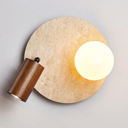 EROSAT Retro Travertine Wall Lamp, Yellow Travertine Lamp Shade Natural