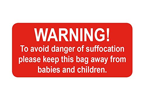 Warning of Suffocation - Small Packing Sticky Labels/Stickers (10000 Labels on a Roll) — image 1