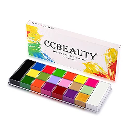 CCbeauty Professional Face Paint Kit 20 Colors(14 Normal and 6 Glow Color) Halloween Neon Body Paint Oil Based SFX Cosplay Makeup Large Black White Face Painting Palette CCbeauty Professional Face Paint Kit 20 Colors(14 Normal and 6 Glow Color) Halloween Neon Body Paint Oil Based SFX Cosplay Makeup Large Black White Face Painting Palette