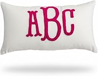 Mia's Pillow Lab Custom Monogram Punch Needle Embroidery Pillow - Personalized Wedding Lumbar Throw Pillow, Couple Gift