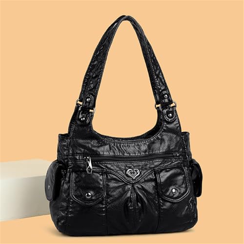 Women's European and American Style Large Capacity Shoulder Bag Women's Punk Rivet Studded Shoulder Bag Office Handba4