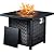 Ciays Propane Fire Pits Table 32 Inch Outdoor Gas Fire Pit, 50,000 BTU Steel Fire Table with Lid and Lava Rock, Add Warmth and Ambience to Gatherings and Parties on Patio Deck Garden Backyard,Black