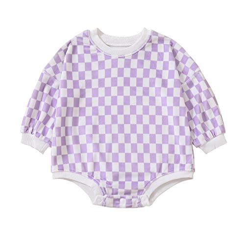 Image of Kayotuas Baby Winter Fleece Bubble Romper | Neutral Baby Clothes,Newborn Warm Bodysuit,Little Dude Baby Boy Outfit,Crewneck Long Sleeve Oversized Sweatshirt,Ribbed Cuffs