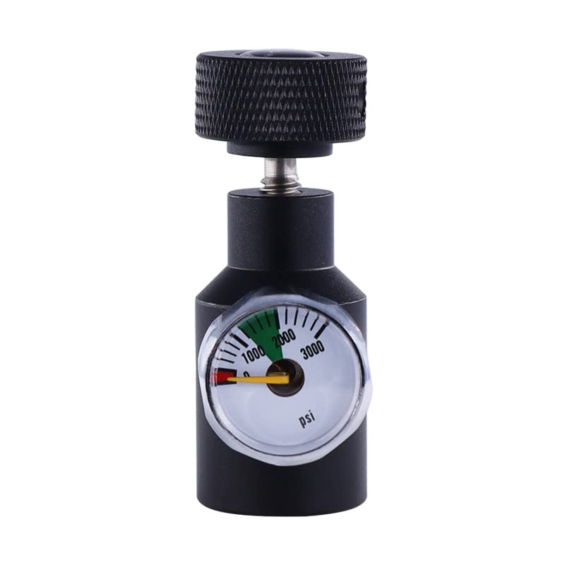 TUXING Paintball Remote Fill Adapter,Paintball ASA Fill Adapter, CO2 Air Regulator Filling Station Remote On/Off with 3000Psi Pressure Gauge for Air Tank