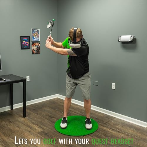 deadeyevr - drivr elite mini - golf club for virtual reality - realistic vr golf simulator handle - adjustable weighted vr golf club grip for enhanced play