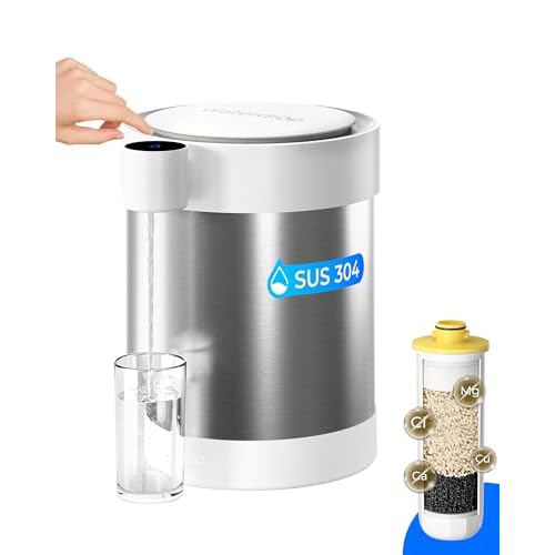 Waterdrop 5-Stage Stainless Steel Countertop Filter, 22-Cup