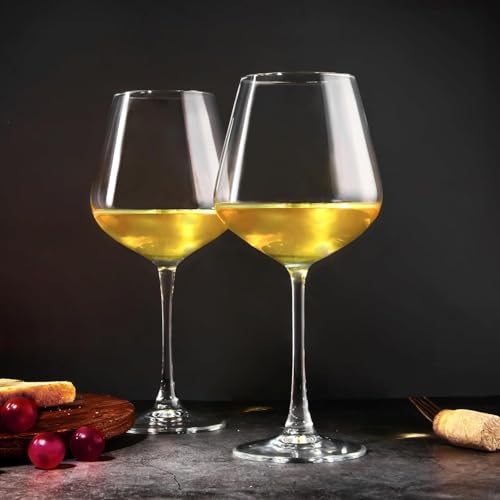 Image of Premium Wine Glasses 460ml, Set of 2 Long Wine, Burgundy Clear Glasses with Stem for Wedding Anniversary, Birthday, Gift (RKT-01, Set of 2)