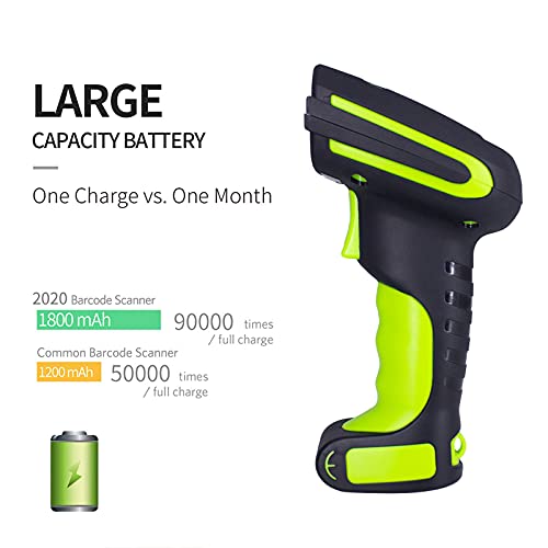 Symcode Wireless 2D Bluetooth Barcode Scanner With Stand 433 Wireless 2625 Feet Transmission Distance Usb Qr Automatic Barcode Reader Handhold Bar Code Scanner With Charging Base Vibration Alert Green #TOP7