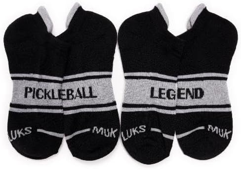 MUK LUKS Men's 6 Pack Pickleball Ankle Socks, Black/Green, OS - Image 5