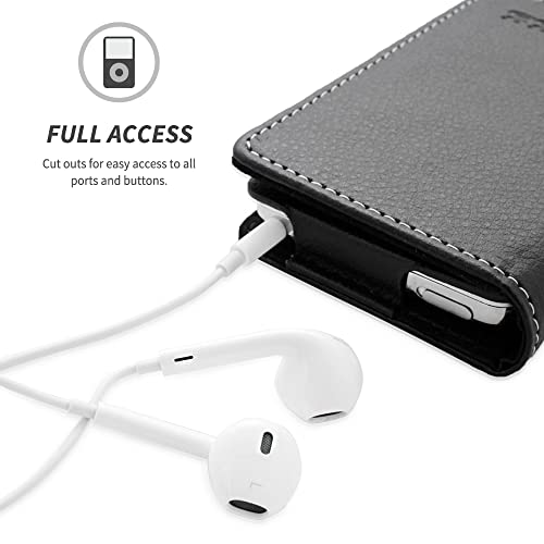 Snugg Ipod Classic Case, Leather Flip Ipod 7Th Generation Case Executive Apple Ipod Case Cover Wallet - Ipod Case 7Th Generation Legacy Series - Blackest Black #TOP3