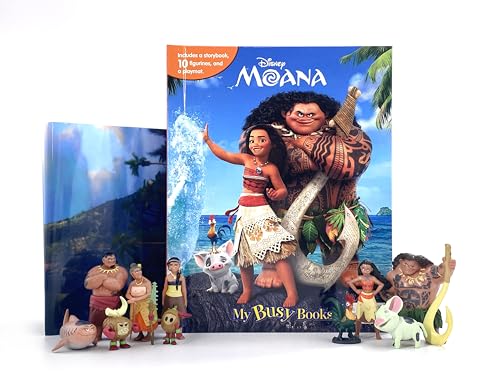 Disney Moana My Busy Books - Storybook, 10 figurines, playmat