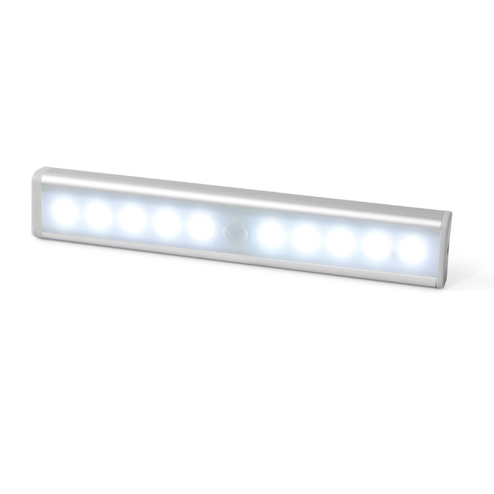 MOGOJO Motion Sensor Light Wireless Automatic LED Motion Sensor Night Light Battery Operated with Stick-on Magnetic Strip for Closet Wardrobe Cabinet Cupboard Stair (Upgraded)