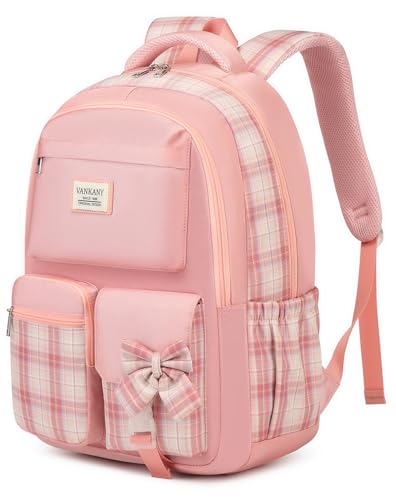 Image of School Backpack for Girls, Cute Bookbag with Laptop Compartment for Teens College Student Mochilas Escolares para Ninas (Pink)