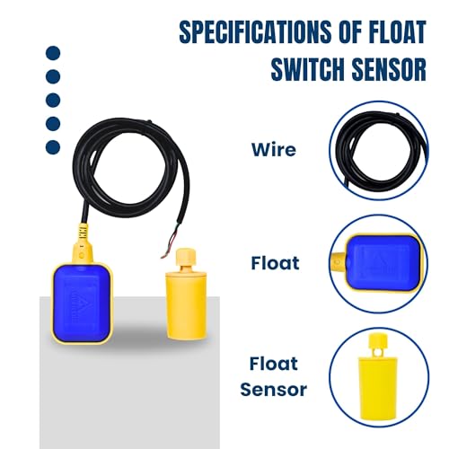 Image of AMPEREUS Automatic Motor On /Off Water Tank Controller Sensor | Float Switch Sensor | Fully Automatic Water Level Control & Auto Cut Off System with 2 Meter Wire (Pack 10)