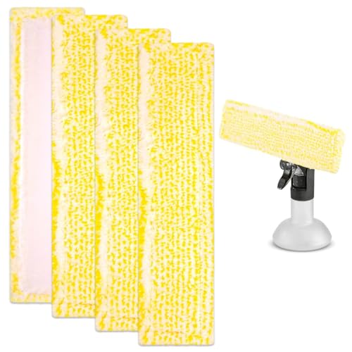 4 piezas de repuesto para aspiradora de ventanas Kärche WV, kit de accesorios para WV2, WV5 y WV6, incluye paños de microfibra premium para limpieza de ventanas