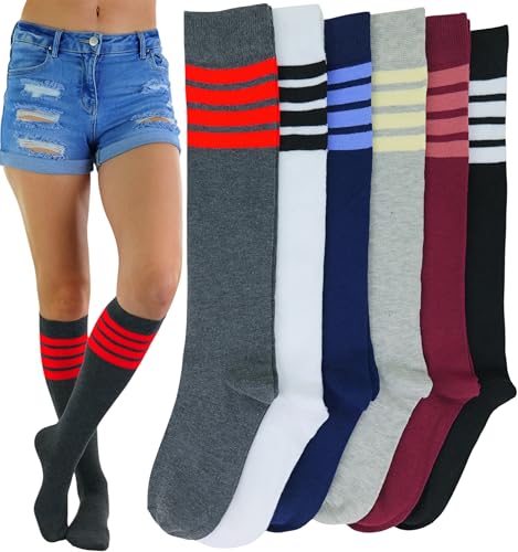Image of ToBeInStyle Women's Pack of 6 or 12 Knee High Socks