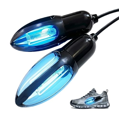 Zhomerzia UV-C Shoe Sanitizer & Deodorizer, 253.7nm Ozone-Free UV Light, 360° Coverage, Smart 3-Timer 15/30/60Min, For All Shoes & Boots