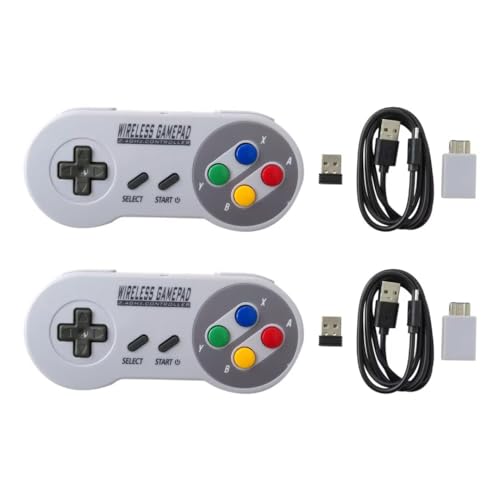 Artmavin 2-Pack 2.4G Wireless Game Controller for SNES, Joystick Controller with USB Receiver Supported Retrogaming for RetroPie, for Recalbox, for Happi Game Center, for Lakka, for ChameleonPi